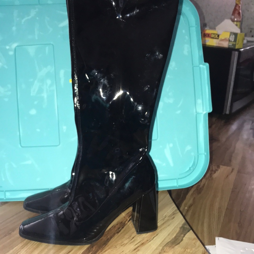 Black Patent Leather Women's Boots